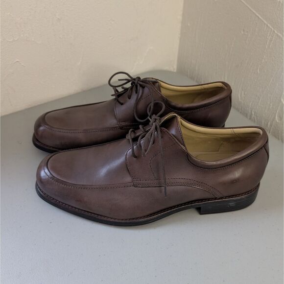 Johnston & Murphy Sheepskin Mens Size 12 Brown Leather Oxfords - Picture 3 of 10